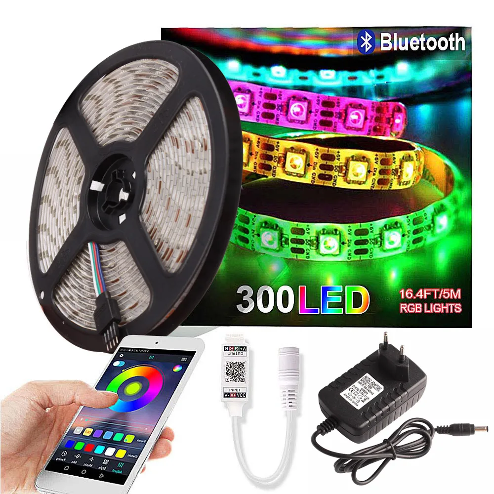 Bluetooth SMD RGB RGBW Светодиодная лента 5050 Диодная лента 12 в 2,4 г RF WiFi контроллер 5 м неоновый светодиодный светильник Ambi tv водонепроницаемый светодиодный светильник