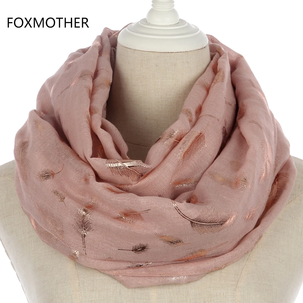 Новинка 2019 Модный женский хиджаб FOXMOTHER шарф с золотыми перьями из фольги шаль для