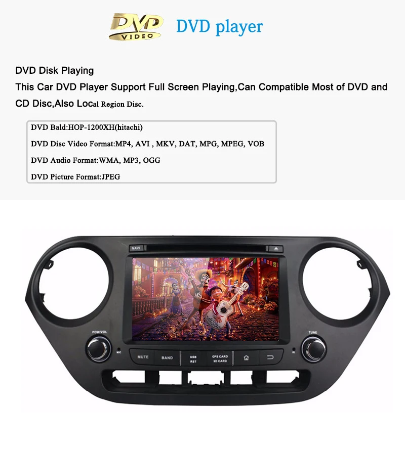 Автомагнитола двойной din для hyundai Grand i10 2013- сенсорный экран dvd мультимедийный плеер система gps навигация Стерео Авторадио