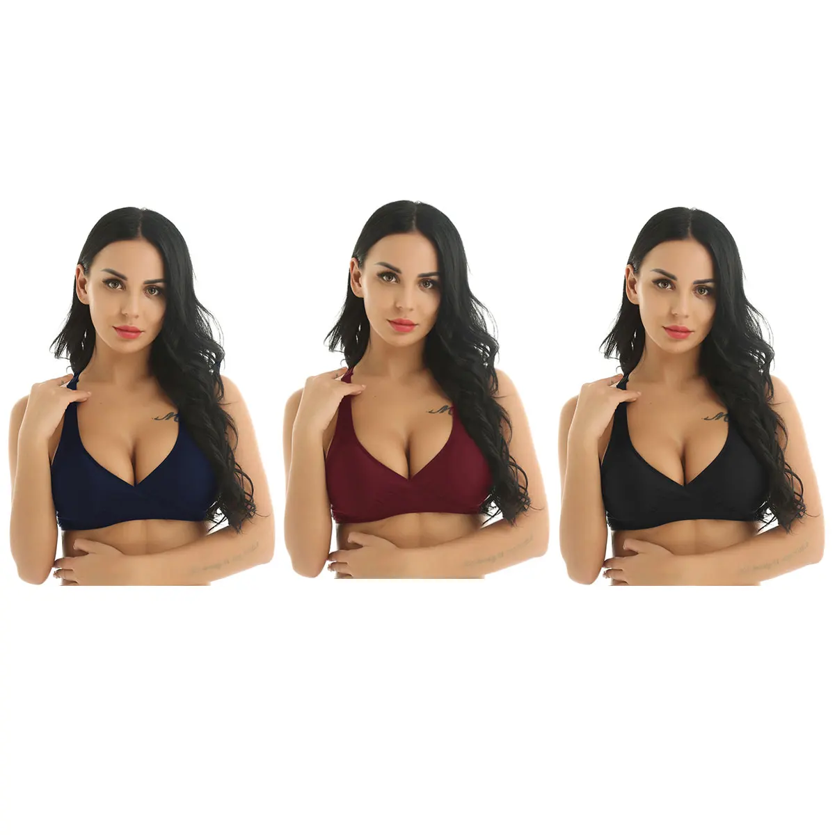 Women Active Swimwear Adjustable Shoulder Straps Padded Bikini bra Top Female Summer Beachwear Swimming Underwear Gym Swimsuit | Спорт и