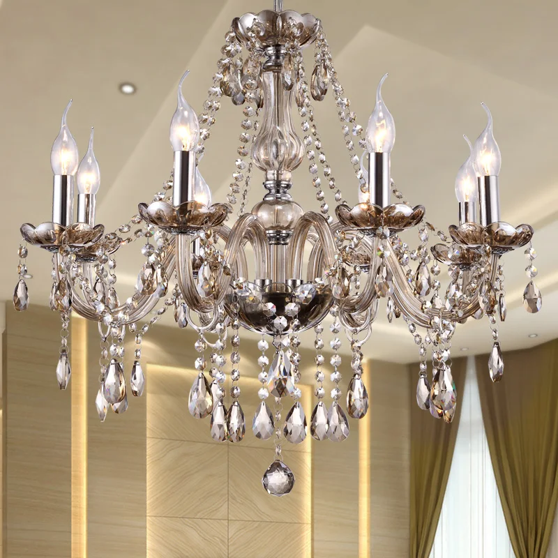 Современные хрустальные люстры светильник ing роскошные коньячные стеклянные