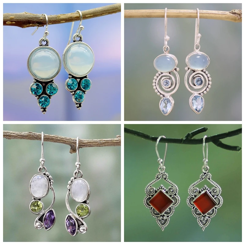 1 Пара Ретро висячие серьги в форме капли воды для женщин леди ручной работы