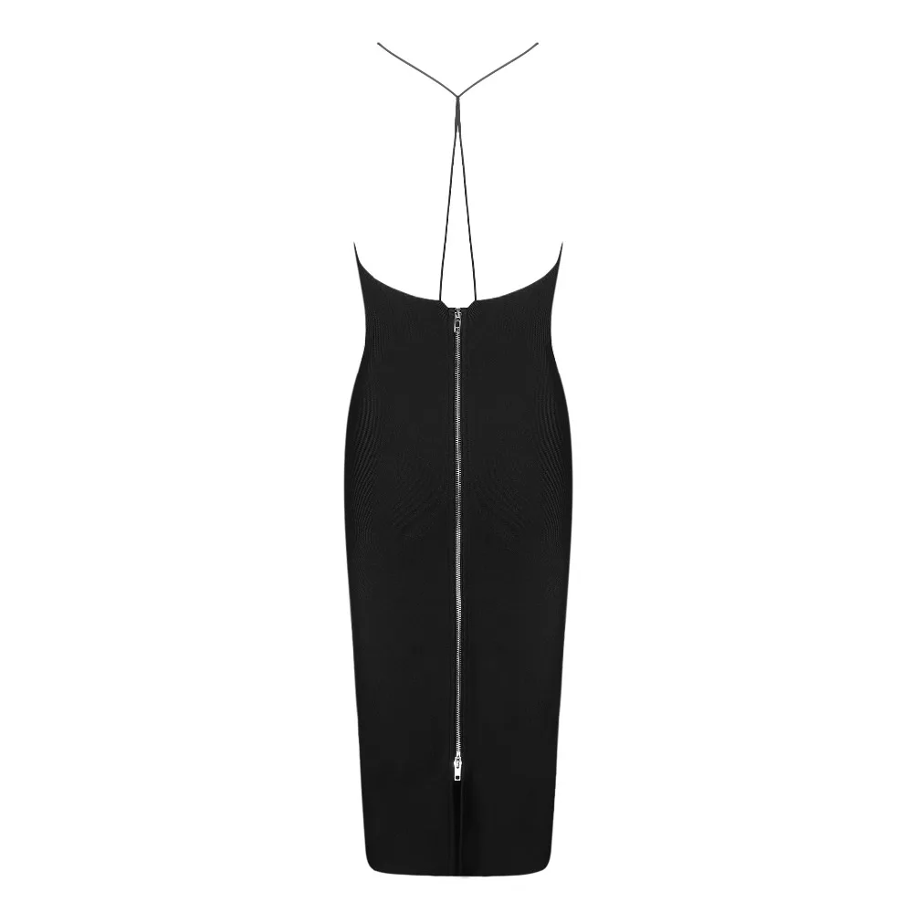 2018 New black o neck Knee-Length Sleeveless Summer Elegant Party Dresses Zipper backless Bandage Woman Sexy Bodycon Dress | Женская