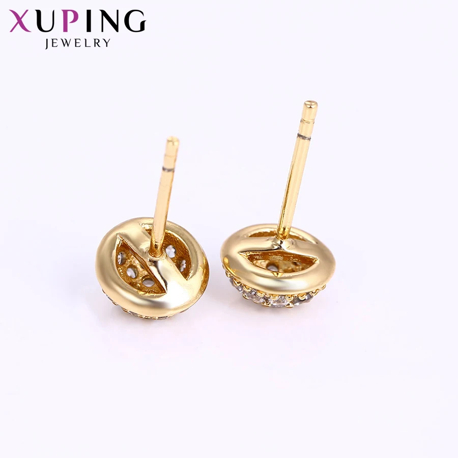Мода Xuping Простой Круглый Серьги золотистого цвета покрытием украшения для Для