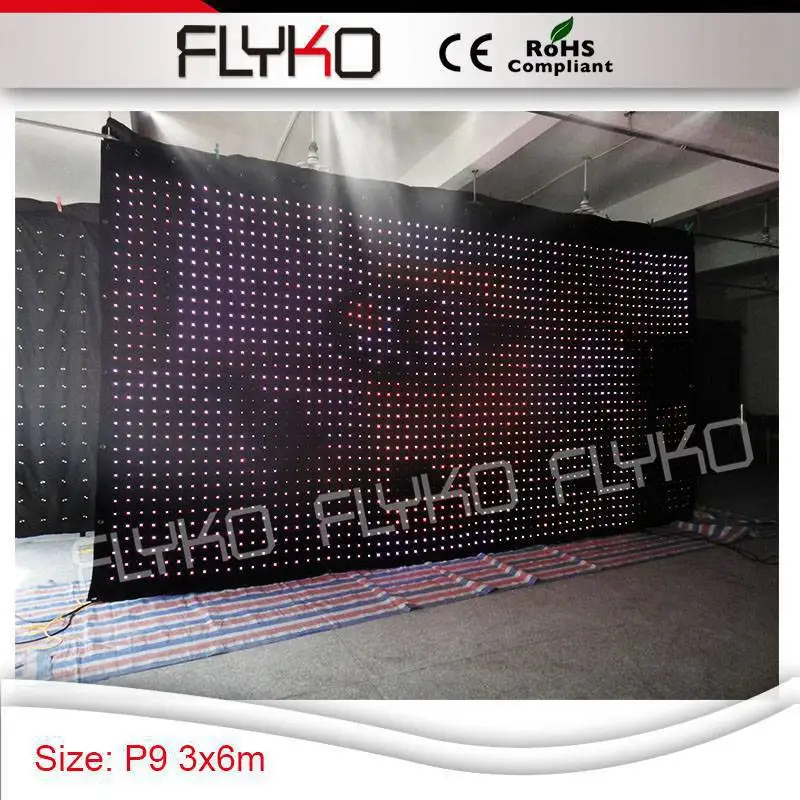 P90mm 3x6m Высокая прозрачность led Китай музыкальный сценический дисплей видео