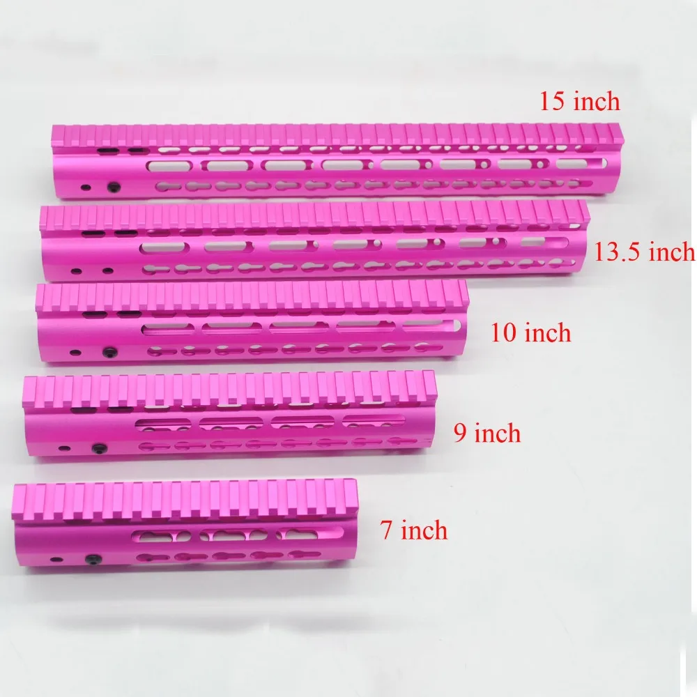 

TriRock 7 ''9'' 10 ''13,5'' 15 ''розовая анодированная тонкая свободная плавающая рукоятка Keymod направляющая система крепления алюминия Бесплатная доста...