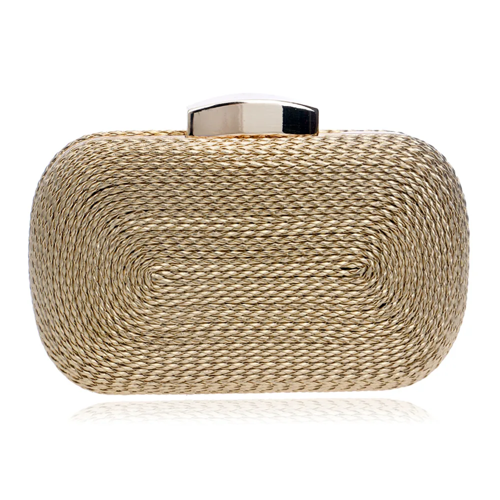 

2018 New Fashion Women Messenger Bags Knitted Style Vintage Metal Day Clutches Small Purse Evening Bags For Wedding Party Bag