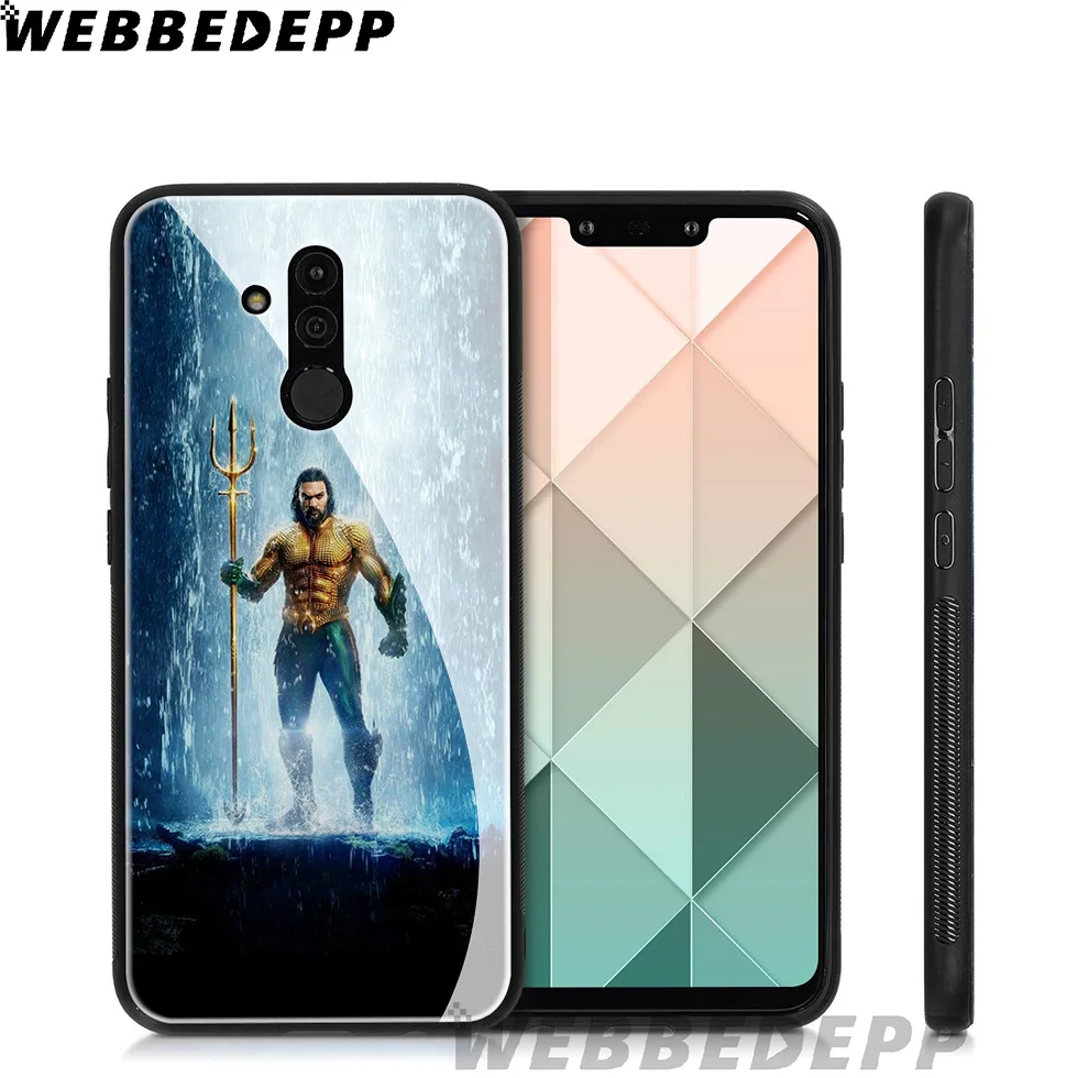 Чехол из закаленного стекла WEBBEDEPP Aquaman Cool Movie для Huawei Mate 20 P20 P10 P Smart 2019 2018 &amp Honor 10 9 8X