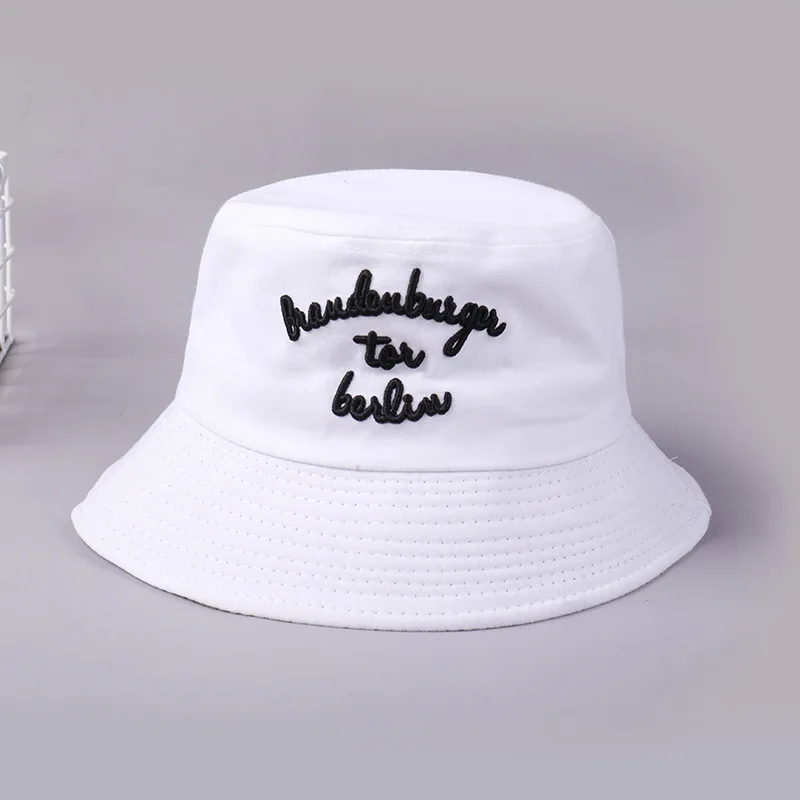 2019 summer new Korean embroidery single row letters casual basin cap men and women collapsible fisherman hat | Аксессуары для