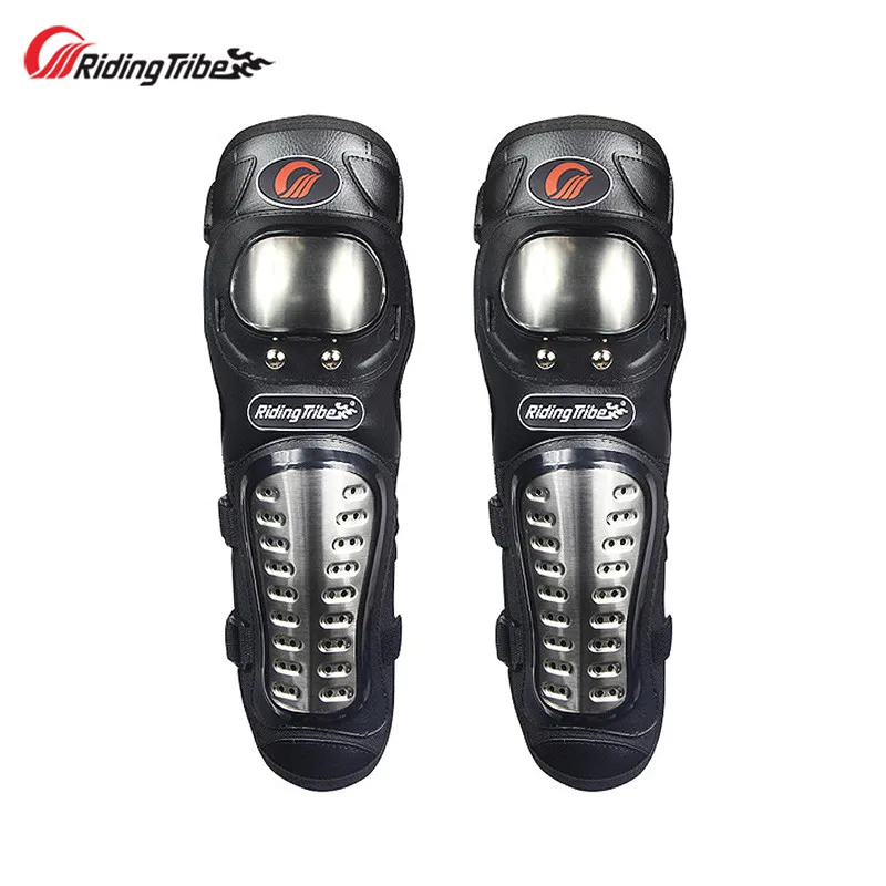 Knee pads Езда племя из нержавеющей стали накладки на колени локти колодки мотоцикл езда мотокросса голени Щитки легкие дышащие HX-P15 - Цвет: Knee pads