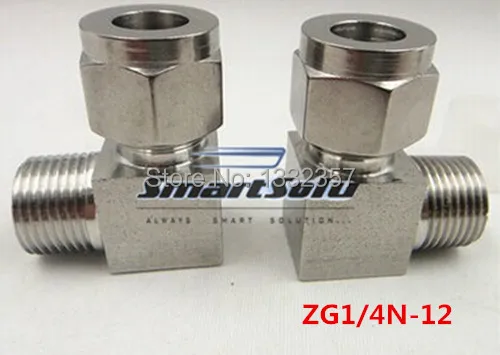 Бесплатная доставка Нержавеющая 90 компрессионный адаптер ZG1/4 &quotNPT резьба x 12 мм