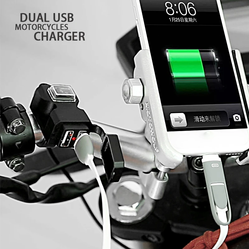 

Зарядное устройство для мотоцикла с двумя USB-портами, 12 В