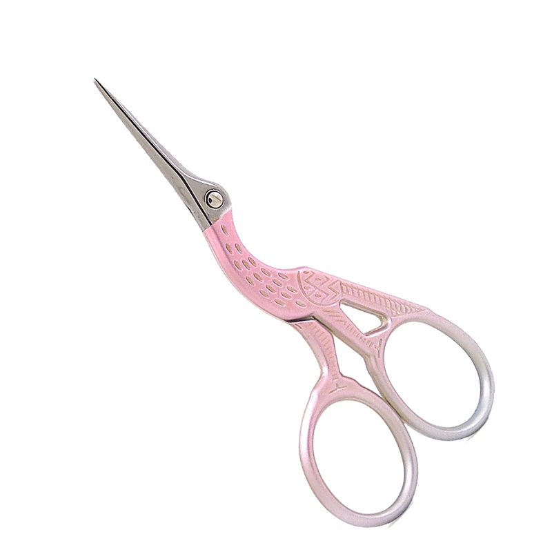 Pink LMDZ 1 шт. Heron Egret ножницы ретро классический, винтажный, старинный вышивка шитьё портной ножницы из нержавеющей стали для рукоделия - Цвет: Pink