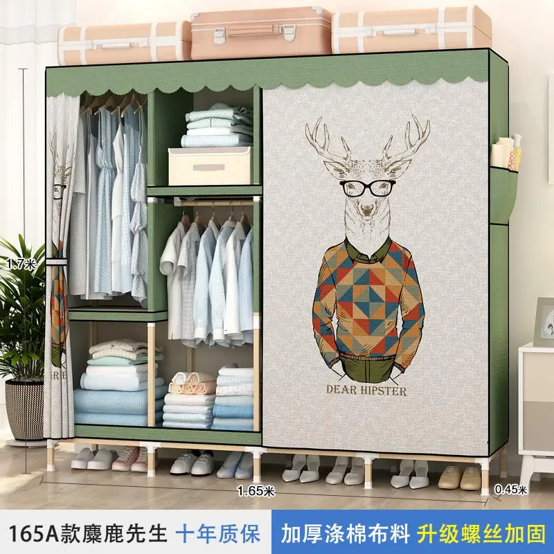 style3 Шкаф из цельного дерева в сборе, ткань Оксфорд, простой современный экономичный домашний шкаф для хранения - Цвет: style3