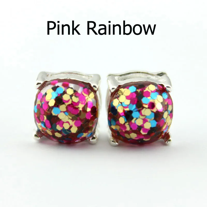 

Brand Small Glitter Square Stud Earrings for Women Fashion Brand Jewelry