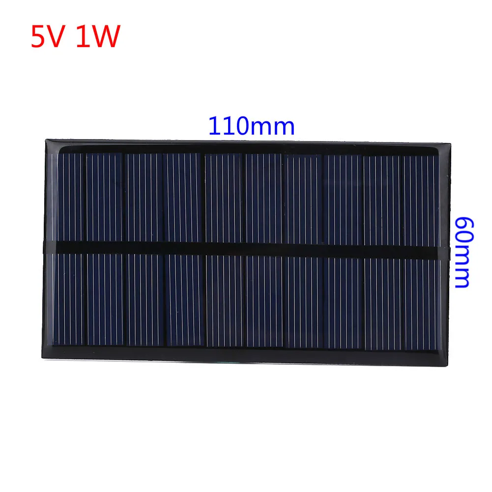 1W 5V 0,15 Вт/0,25 Вт/1 Вт 5 В мини солнечная панель зарядное устройство поликристаллический портативный DIY Аккумулятор Зарядное устройство модуль для телефонов на открытом воздухе - Цвет: 1W 5V
