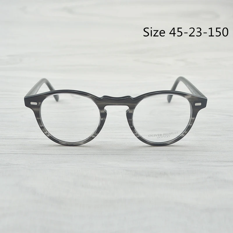 Strip Gray(45) Chashma Vintage Optical Glasses Frame Acetate OV5186 Eyeglasses Oliver Reading glasses Women and Men Eyewear Frames - Цвет оправы: Strip Gray(45)