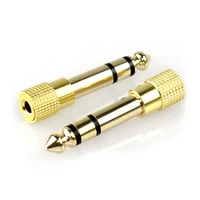 2pcs 6 5 3 5mm pure copper earphone connector audio adapter plug gold plated audio equipment plug