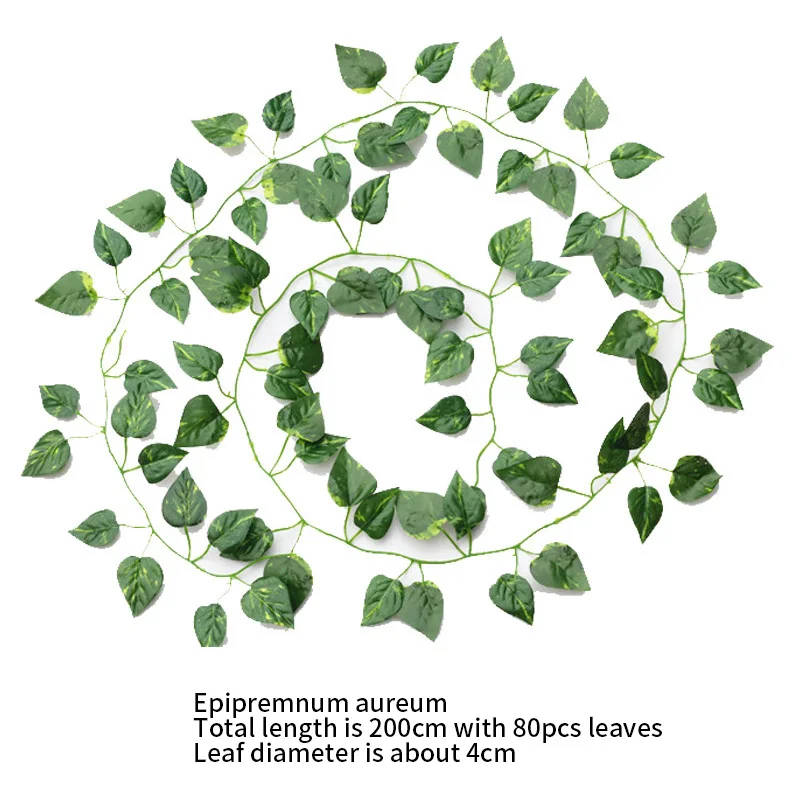 12pcs/Lot Greenery Leaves Artificial Ivy Garland Plants Vines Fake Foliage Flowers Wall Hanging Rattan Garden Wedding Home Decor | Дом и сад