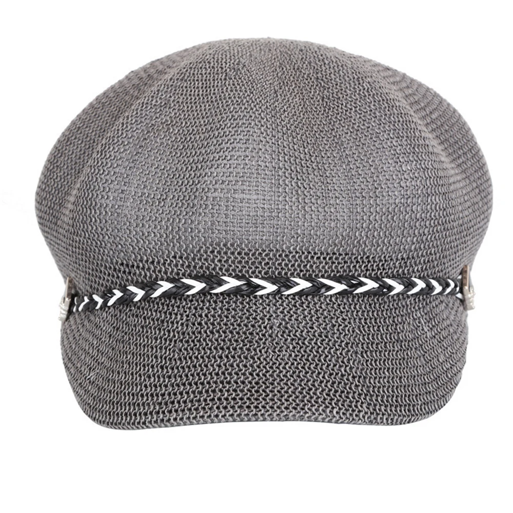 Женская Солнцезащитная восьмиугольная кепка Simpl розовая Вязаная пляжная ручной