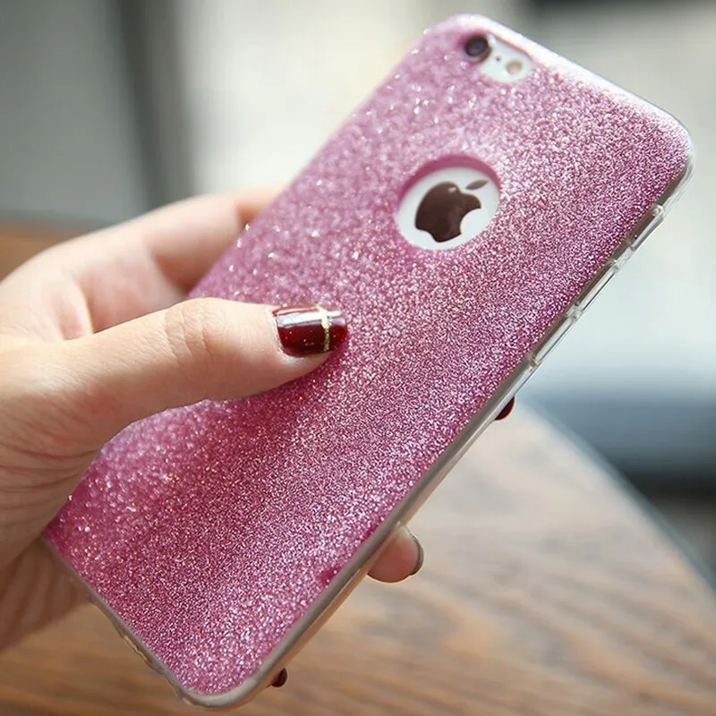 Ультратонкий Блестящий блестящий чехол для iPhone XR XS Max X 5 5S SE мягкий прозрачный ТПУ