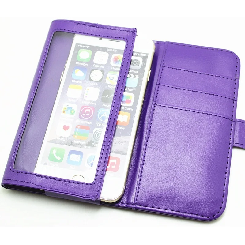 Universal PU Leather Flip Wallet Pouch Bag for 5.0 inch Cell Phone iPhone 6/6s Samsung Galaxy Grand Prime Back Cover |