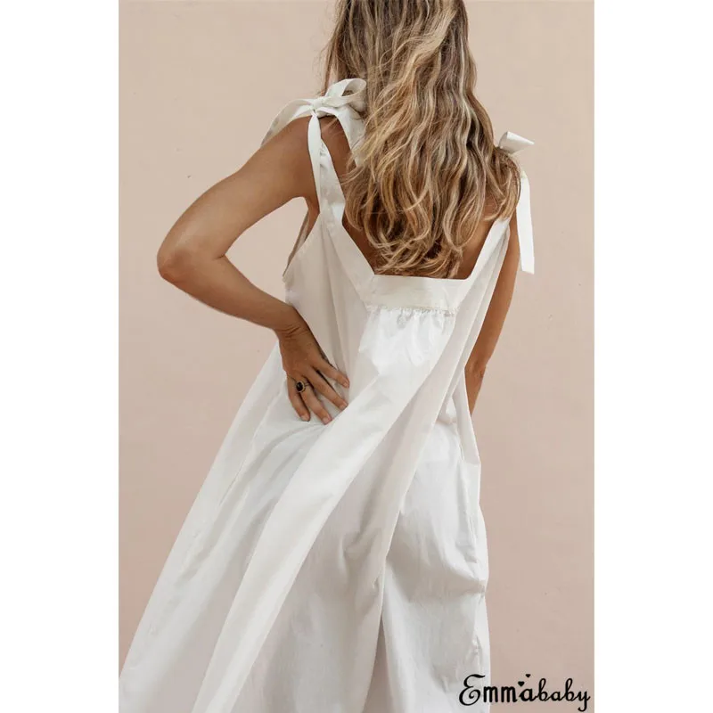 2019 Summer Chiffon Party Maxi Dress Women Casual V Neck Beach Dresses For Sleeveless Solid Pink Yellow Long | Мать и ребенок