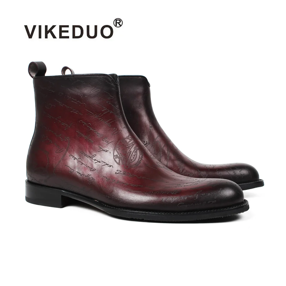 

Vikeduo 2020 Новые мужские ботинки с надписью, женская обувь из натуральной кожи, мужские ботильоны