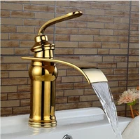 luxury style bathroom basin sink faucet solid brass oil rubbed bronze with rose golden waterfall tap torneira banheiro