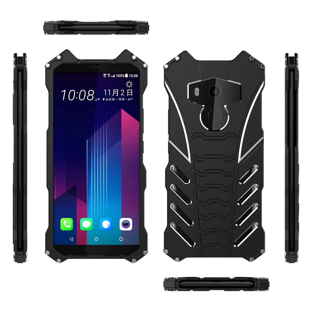 Premium Aluminum Alloy Case Shockproof Anti-drop Personalized Cool Bat Pattern Design Slim Lightweight Cover for HTC U11 + Plus |