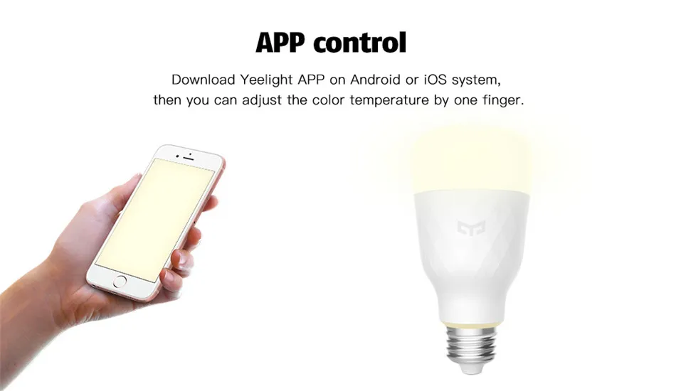 Xiaomi Yeelight YLDP06YL/YLDP05YL E27 Беспроводное управление WiFi смарт-лампа двухцветная Температура цветная(RGB), комплект из 2 предметов