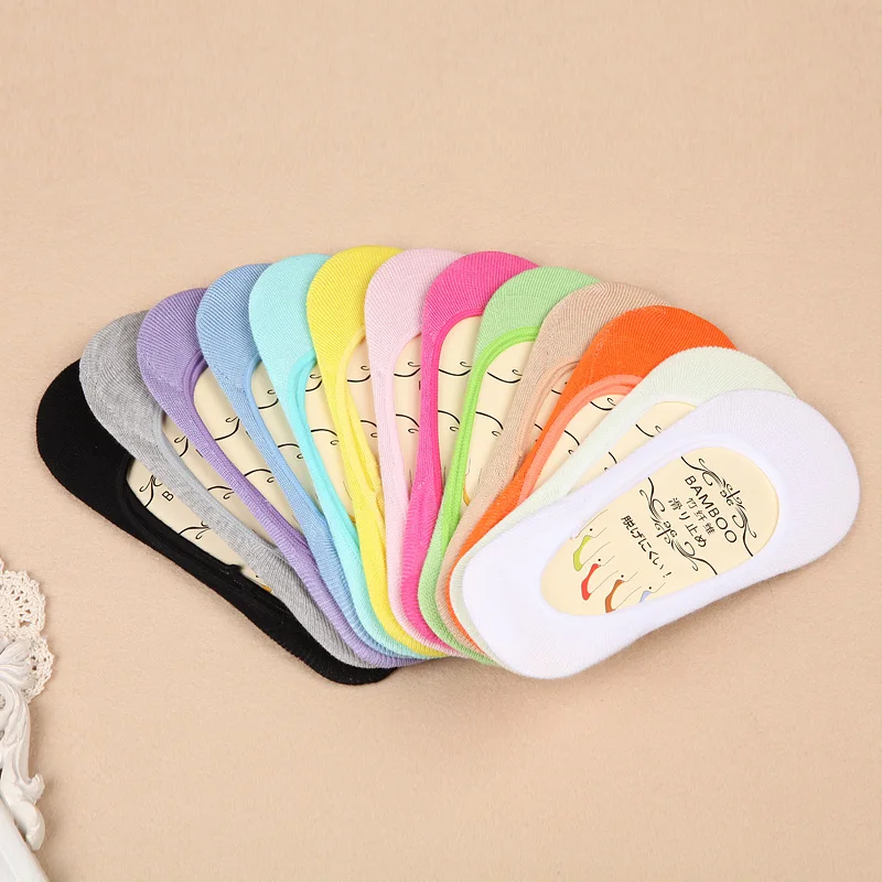 Женские носки дышащие одноцветные невидимые не скользящие яркие цвета летние|sock