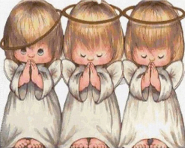 Новинка Алмазная вышивка ангелы 3 картина с милой девушкой из кристаллов Рисунок