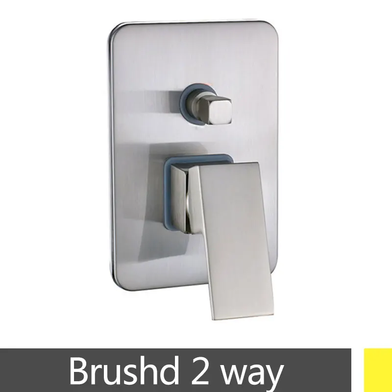 Brushed 2 way Скрытый душ смесительный клапан смеситель для душа горячей и холодной воды, нажмите 1/2/3 Way смеситель для душа с картриджем клапана смесителя - Цвет: Brushed 2 way