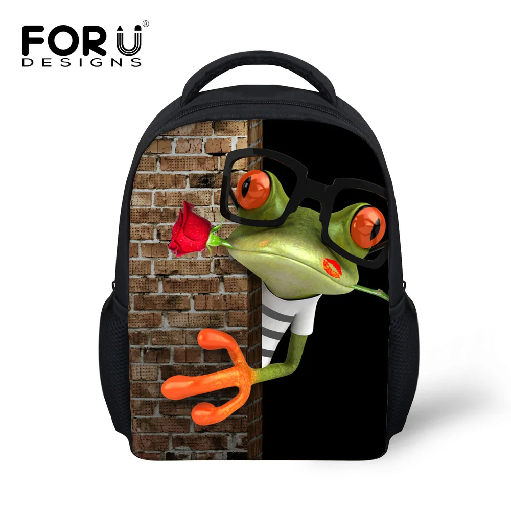 Уникальные детские школьные сумки с крутым принтом лягушки для детей 12 дюймов