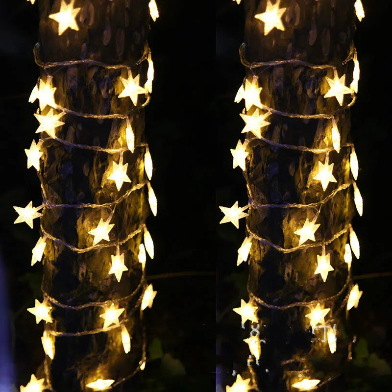 WOOTOP 5M/40leds outdoor waterproof star lights dimmable Christmas room decoration lights remote control led light string