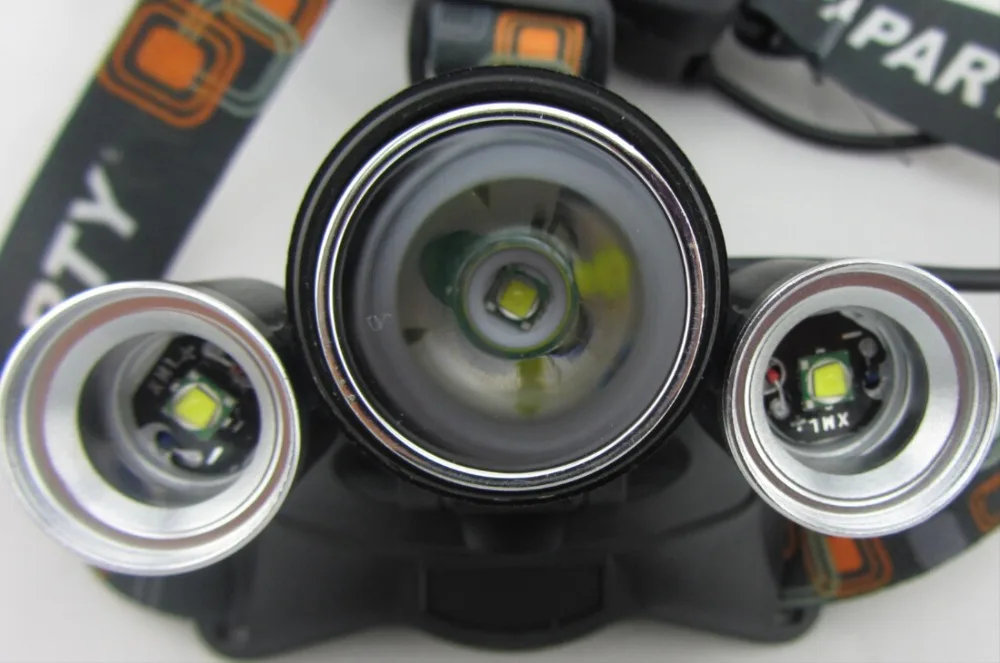 Фар XML T6 из светодиодов 3x CREE XM-L 5000Lm аккумуляторная фара фонарь налобный + ас / ес