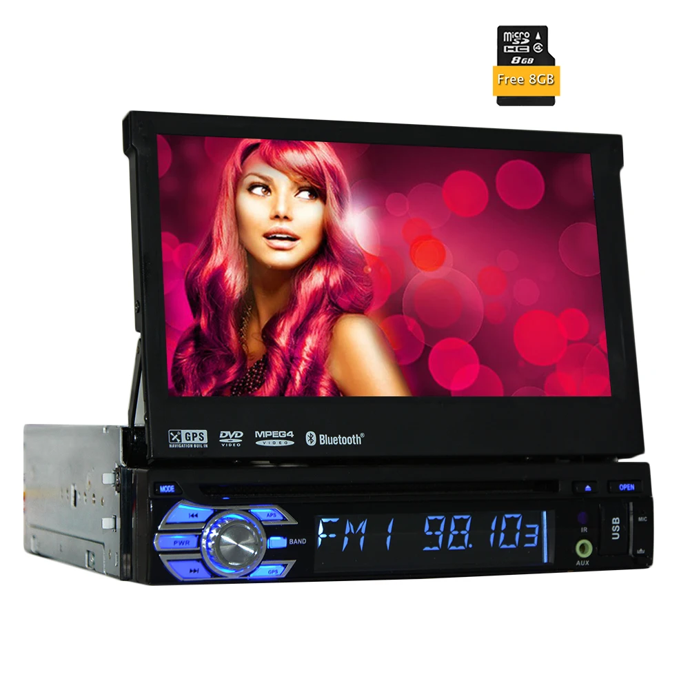 Автомагнитола Wince 6 0 одноdin GPS BT/USB/SD/Sub/FM SD карта|car stereo|single din car stereoautoradio 7 |