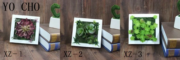 YO CHO 3D ручной работы искусственное суккулентное растение деревянная фоторамка настенная подвесная имитация искусственных цветов домашний Декор Гостиная