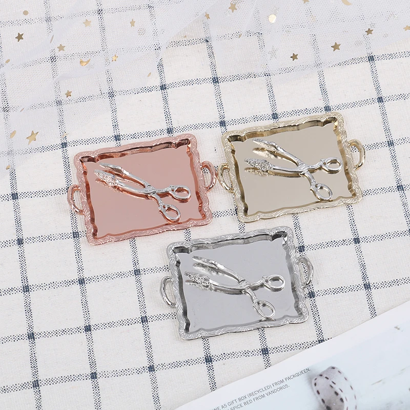 

2Pcs/lot 1:12 mini tray bread clip model toys Dollhouse miniature accessories