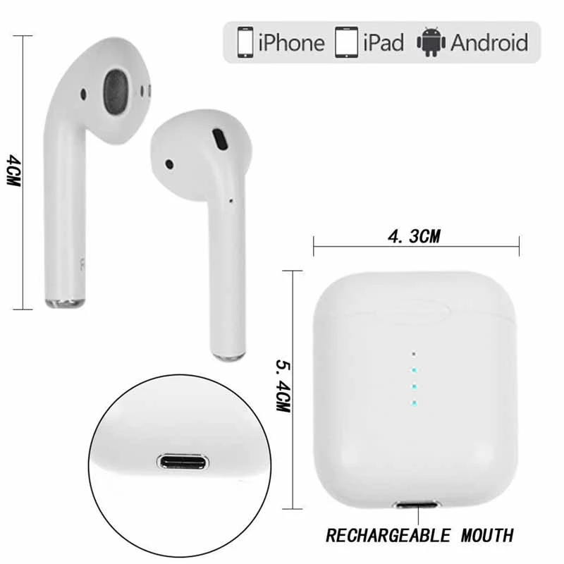SunQi i10 tws Wireless Bluetooth 5.0 Earphones Touch control Earbuds airdots Head phones For IPhone Xiaomi Mobile Android Phones |