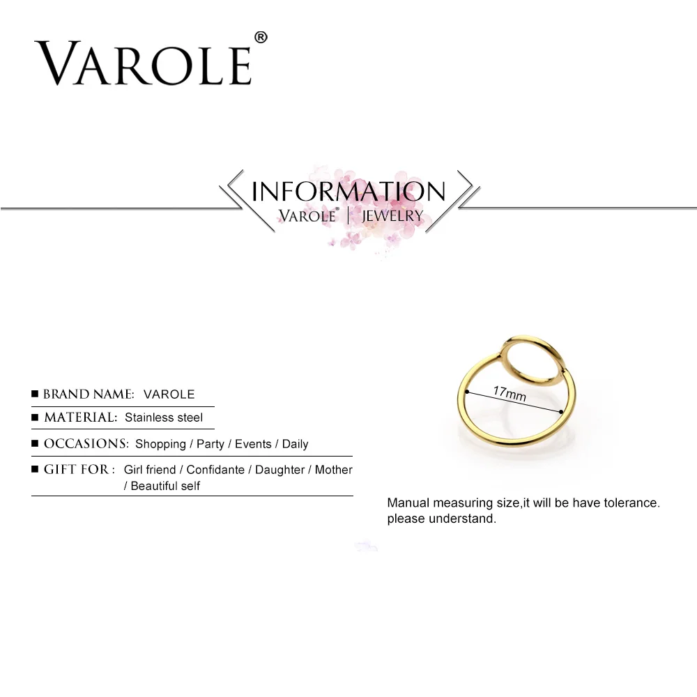 VAROLE, новинка, золотые, цветные, простые, круглые кольца для женщин, вечерние, на палец, женская мода, для девушек, предотвращают аллергию, ювелирные изделия