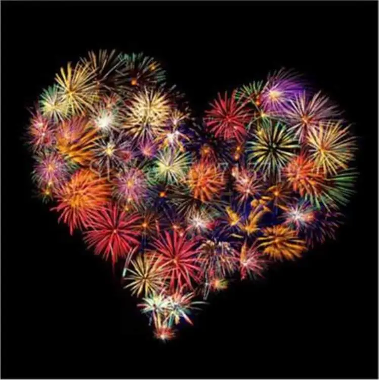 Полностью квадратная/круглая дрель 5D DIY Алмазная картина Love Heart пиротехника
