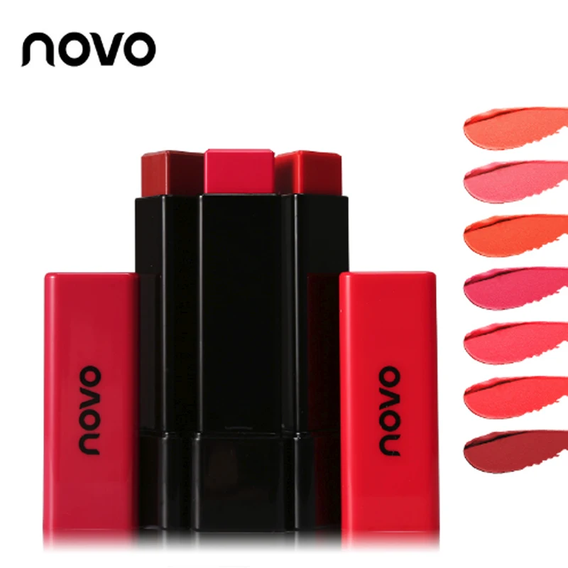 Увлажняющая помада Promot NOVObrand стойкая с треугольным эффектом косметика
