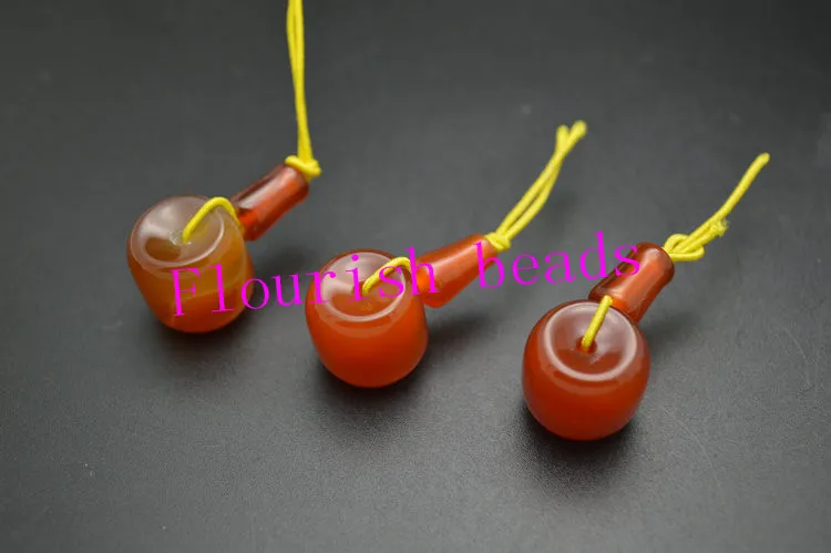 Красные Бусины из сердолика 3 отверстия Calabash Mala пагода Высокое качество 10 мм 16