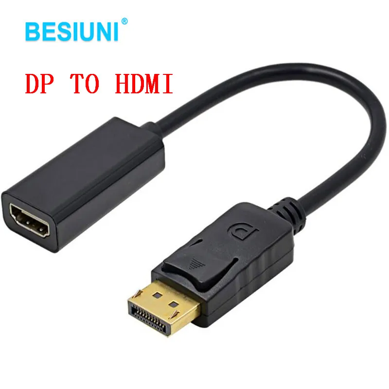 DP to hdmi BESIUNI 3 в 1 Дисплей Порт DP к HDMI DVI VGA Кабель-адаптер 1080P Дисплей порт конвертер Разъем для ПК проектор ноутбук HDTV - Цвет: DP to hdmi