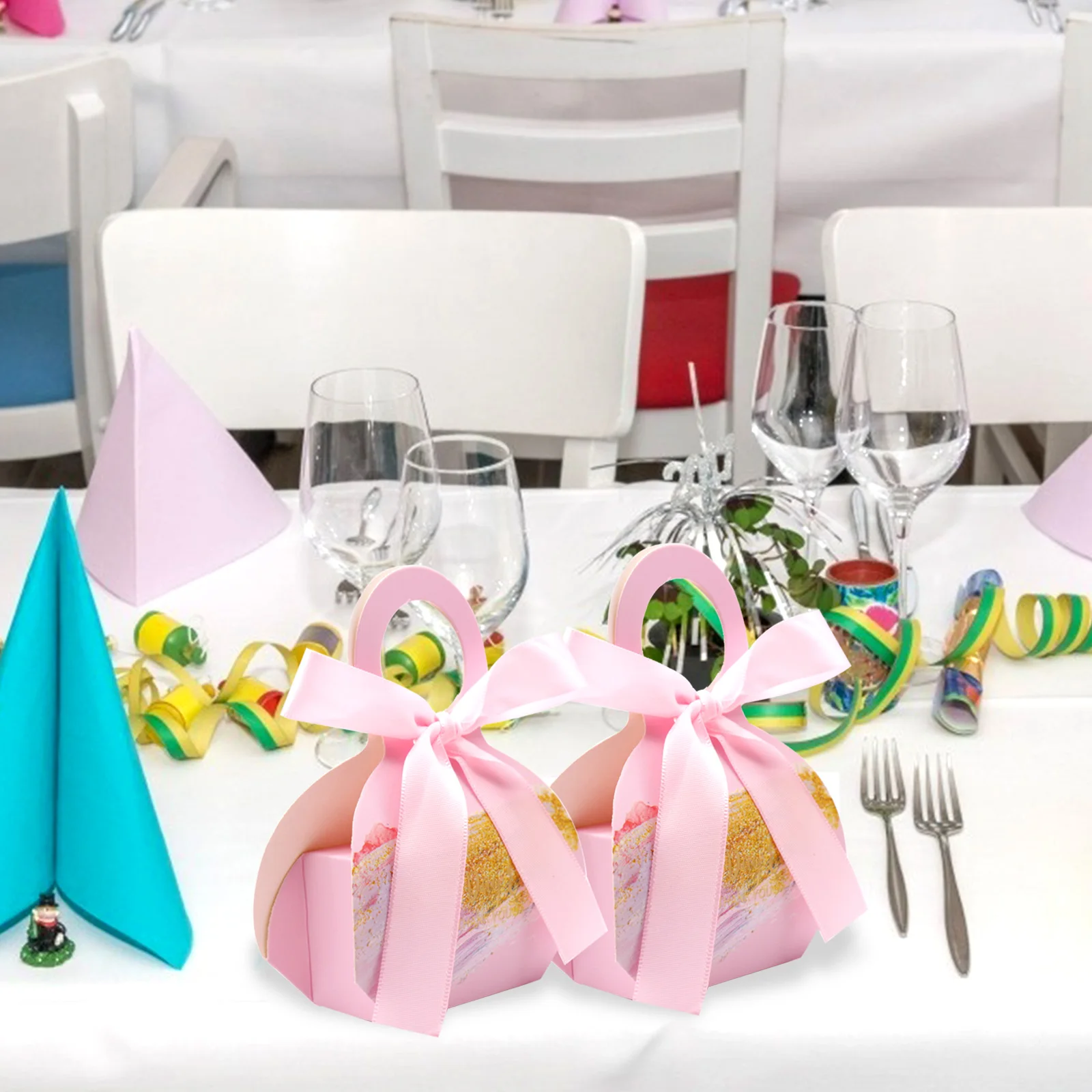 5 шт. спасибо отпечатанные розовые конфетная сумка коробка для день рождения