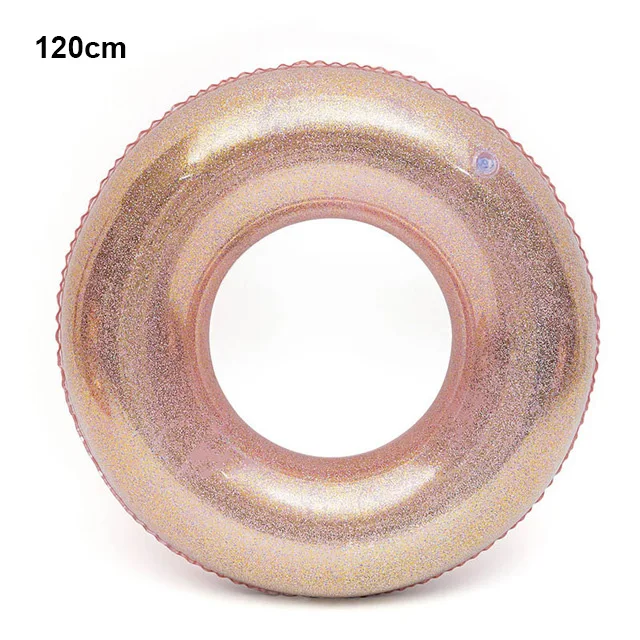 rose pink 120cm 120 см надувной бассейн плавает для взрослых пляж конфеты голографическое блестящее кольцо для плавания Rafts бассейн шезлонг розовое золото гигантский Floaties - Цвет: rose pink 120cm