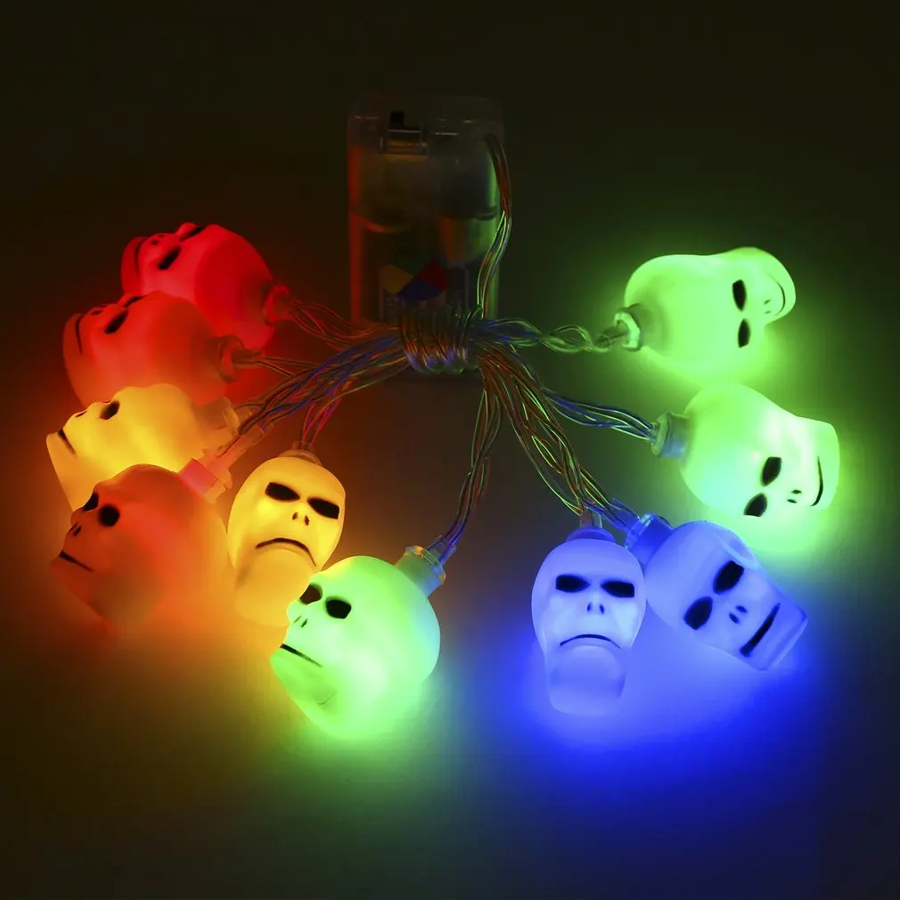 10 светодиодов Скелетон LED неоновый медный провод сказочные гирлянды лампы тыквы
