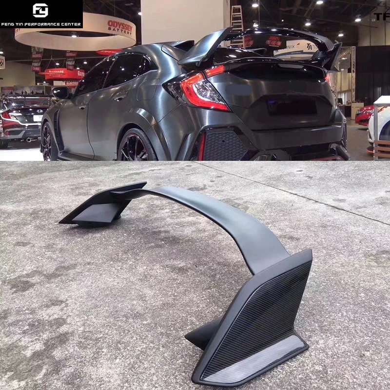 Тип R Стиль FRP из углеродного волокна заднего бампера крылья спойлера ДЛЯ Honda Civic 10TH 16-17